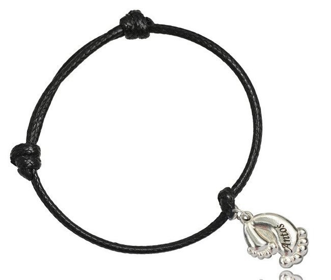 BR975 bransoletka na sznureczku z grawerem stópkI