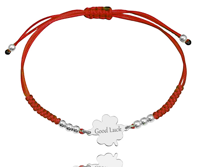 Bransoletka s. 925 z grawerem koniczynka 1840