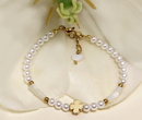 1530 bransoletka z perełkami i koniczynką dla mamy