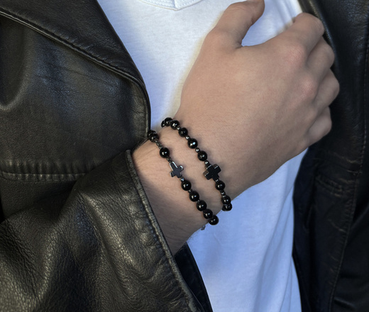 1722/7 bransoletka różaniec męska kamienie naturalne