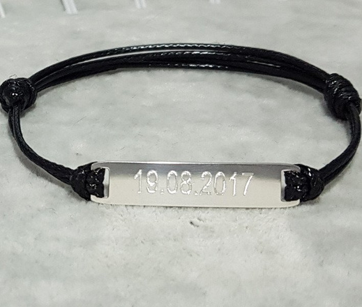 BR638 BRANSOLETKA Z GRAWEREM SREBRO 925