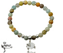 BR945 BRANSOLETKA z grawerem amazonit, owieczka baranek