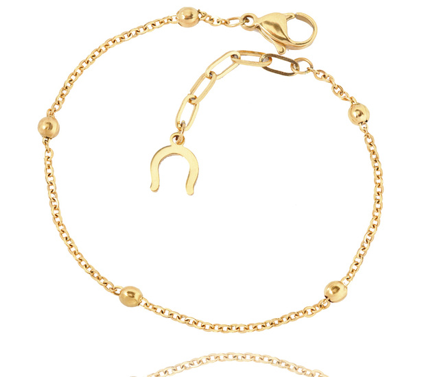 1326/24 bransoletka złota stal szlachetna z kuleczki podkowa