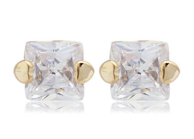 Kol  599/388 kolczyki cyrkonie crystal żółte złoto