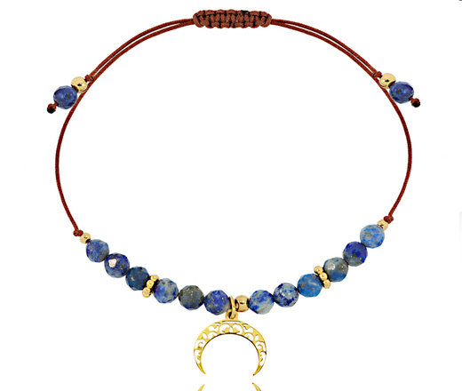 1733/13 bransoletka na sznurku z lapisem lazuli