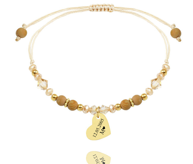 1673/6 bransoletka z grawerem kamienie naturalne