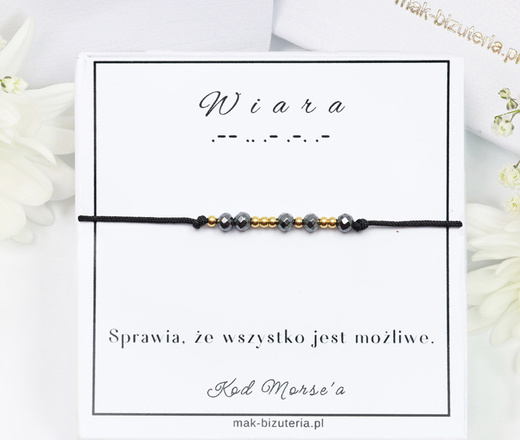 1730/8 bransoletka personalizowana alfabetem Morse'a "Wiara" 