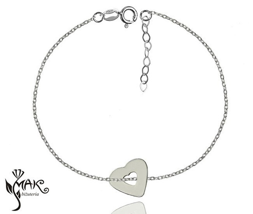 Nk744 naszyjnik celebrytka serce srebro 925