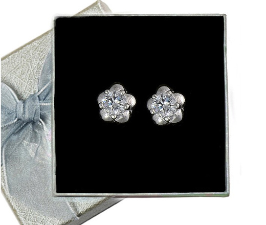 480/126 kolczyki srebrne w kształcie kwiatuszków