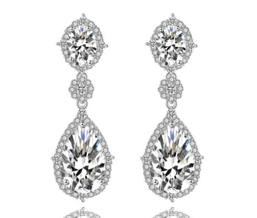 Kol 1291/5 Kolczyki z cyrkoniami łezki na ślub