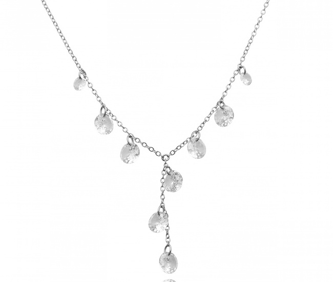 elegancki naszyjnik srebrny 925 z kryształkami 1816/4