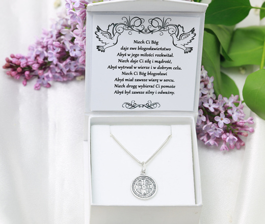 113/3 wisiorek krzyż benedyktyński srebro 925