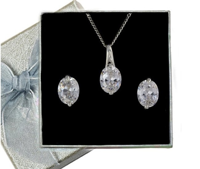 480/173 komplet srebrny z błyszczącymi cyrkoniami