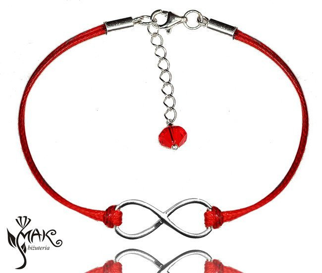 BR618 BRANSOLETKI INFINITY, NIESKOŃCZONOŚĆ 925 czerwień