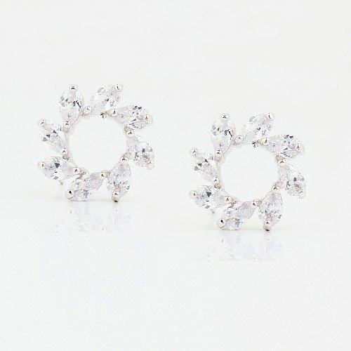 Kol  599/43 kolczyki  kryształy białe złoto