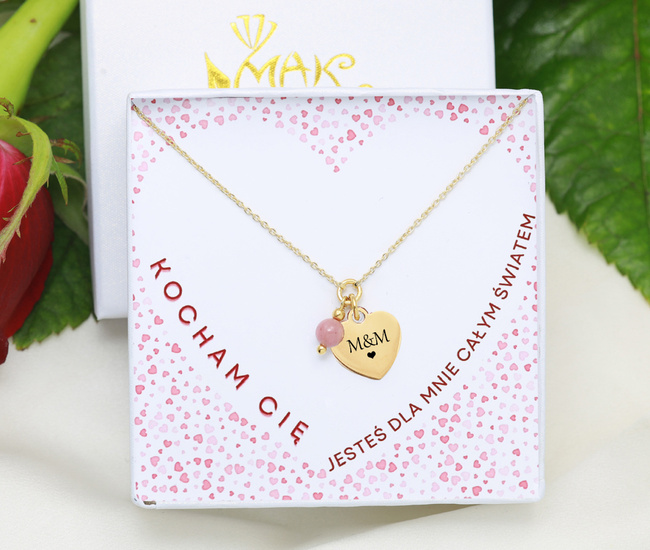 Zestaw Walentynkowy naszyjnik z grawerem serce, 1899/16