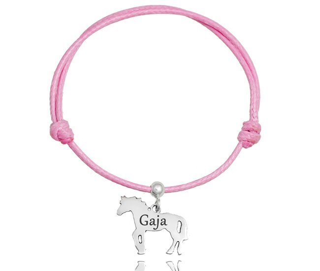 BR1205 BRANSOLETKA Z GRAWEREM, SREBRO 925 konik koń