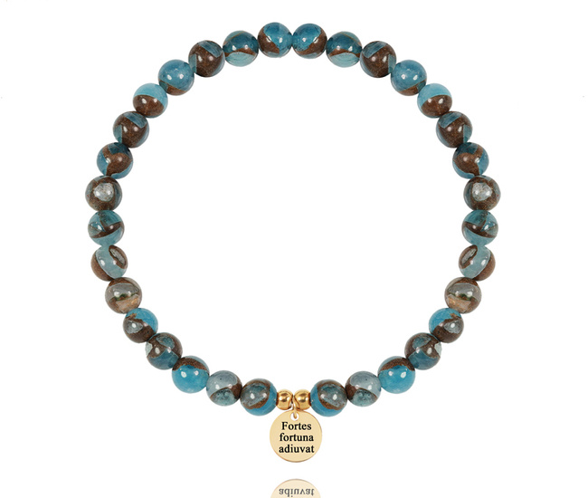 1628/6 bransoletka męska stalowa z grawerem jaspis