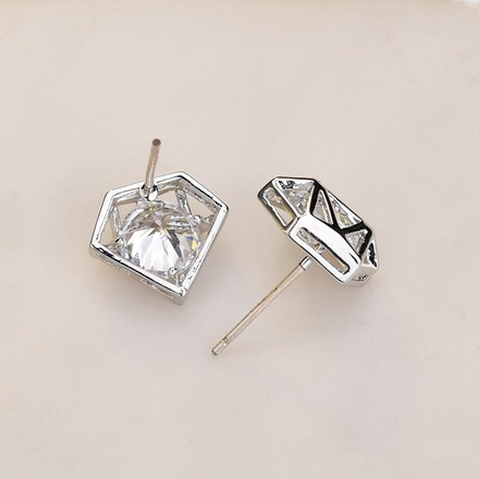 Kol599/908 kolczyki z cyrkoniami diamenty platynowane