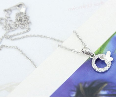 NK599/448 NASZYJNIK platynowany crystal motylek