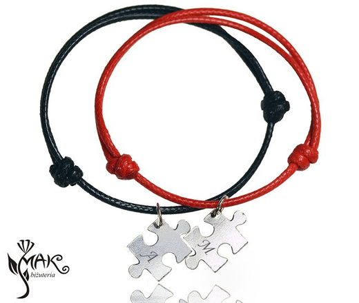 BR616 BRANSOLETKI Z GRAWEREM dla pary PUZZLE