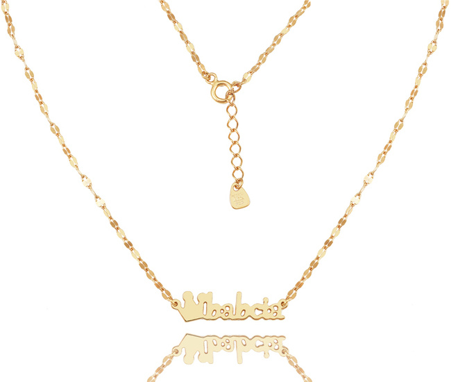 1593/2 naszyjnik dla Babci z napisem i koroną srebro 925 złocone