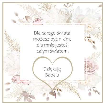 Liścik nr.1 z cytatem oraz okienkiem Dla Babci