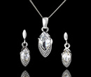 480/192  komplet srebrny w owalną cyrkonią