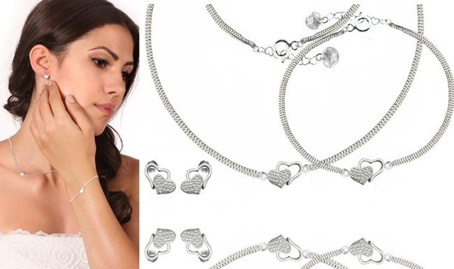 KPL800 serca  KOMPLET celebrytka + pudełko z grawerem