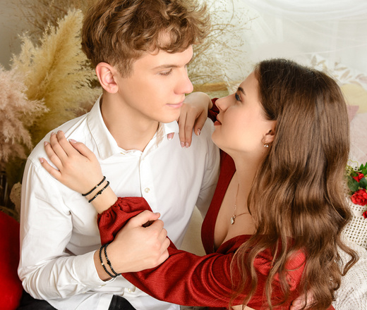 1632 bransoletka stal szlachetna z kamieniami naturalnymi i grawerem