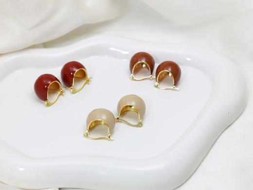 Kolczyki emaliowane duże dmuchane czekoladowe 1881