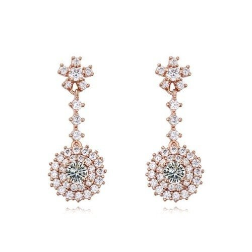 Kol  599/236 KOLCZYKI  kryształy żółte złoto crystal