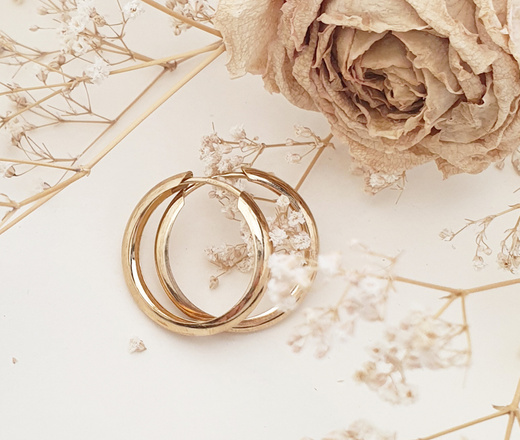 1383/21 kolczyki kółka koła srebro 925 pozłacane