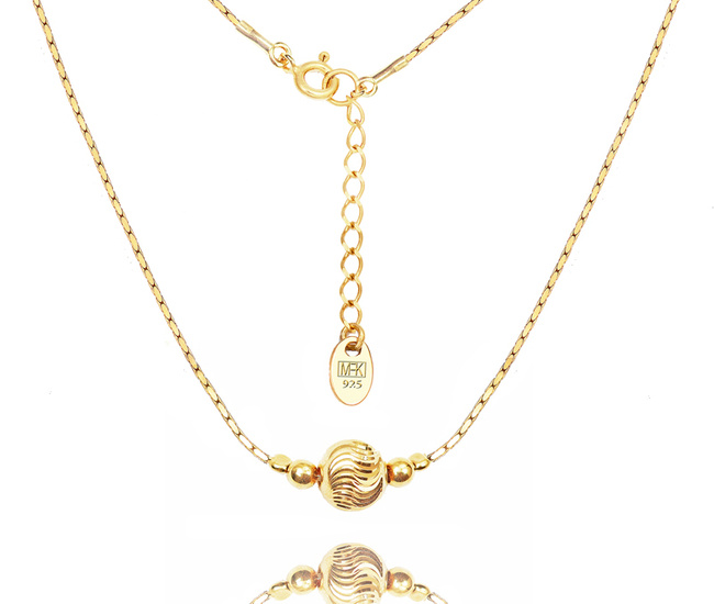 1306/1 naszyjnik srebrny 925 pozłacany z kuleczkami