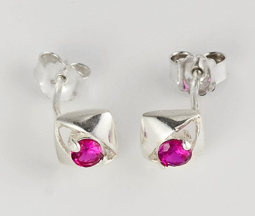 480/164 kolczyki srebrne w kształcie rombu