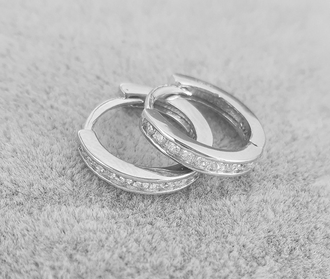 114/43 kolczyki kółka rodowane srebro p 925