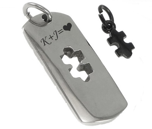 NK912 NASZYJNIKI dla pary PUZZLE z GRAWEREM LASEROWYM