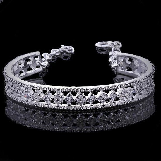 BR686/1  CYRKONIE BRANSOLETKA ŚLUBNA