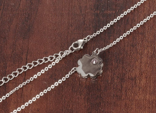 N 599/515 NASZYJNIK STAL SZLACHETNA , celebrytka, koniczynka grawer