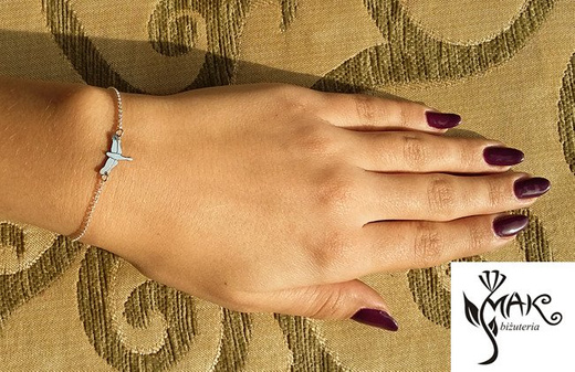 BR772 BRANSOLETKA ważka srebro 925 Swarovski Elements CELEBRYTKA