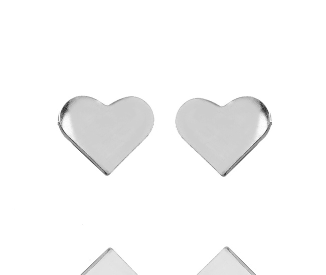 1232/26 kolczyki stalowe serca 10 mm