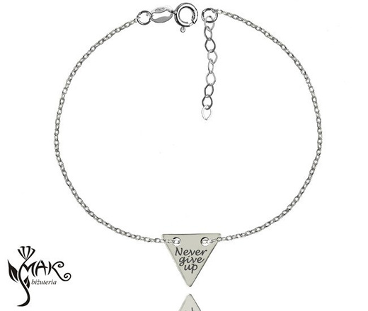 Nk745 naszyjnik grawerowany laser celebrytka trójkąt srebro 925