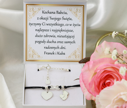 1603 bransoletka z grawerem srebro 925 nieskończoność