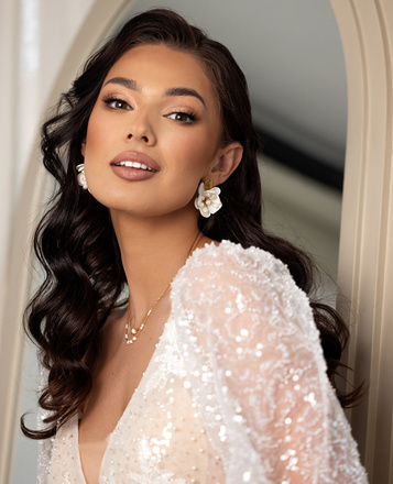 1666 kolczyki perły z kwiatami krótkie