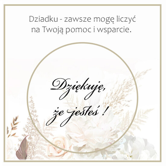 Liścik nr.5  z cytatem oraz okienkiem dla Dla Dziadka