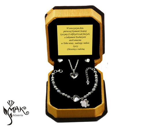927/4 komplet Swarovski Elements srebro 925 urodziny komunia