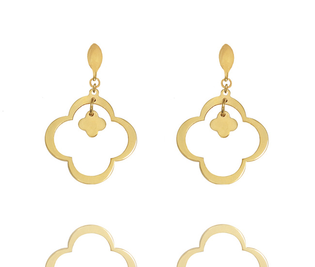 1383/18 kolczyki srebro 925 pozłacane kwiatek