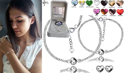 KPL697 biżuteria Swarovski KOMPLET kryształy + pudełko z grawerem