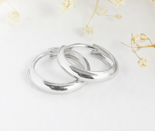 114/31 kolczyki kółeczka delikatne srebro p925 rodowane