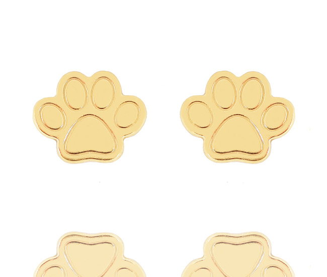 1384/2 Kolczyki srebrne 925 pozłacane psie łapki